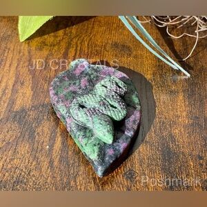 Ruby Zoisite Snake On Leaf